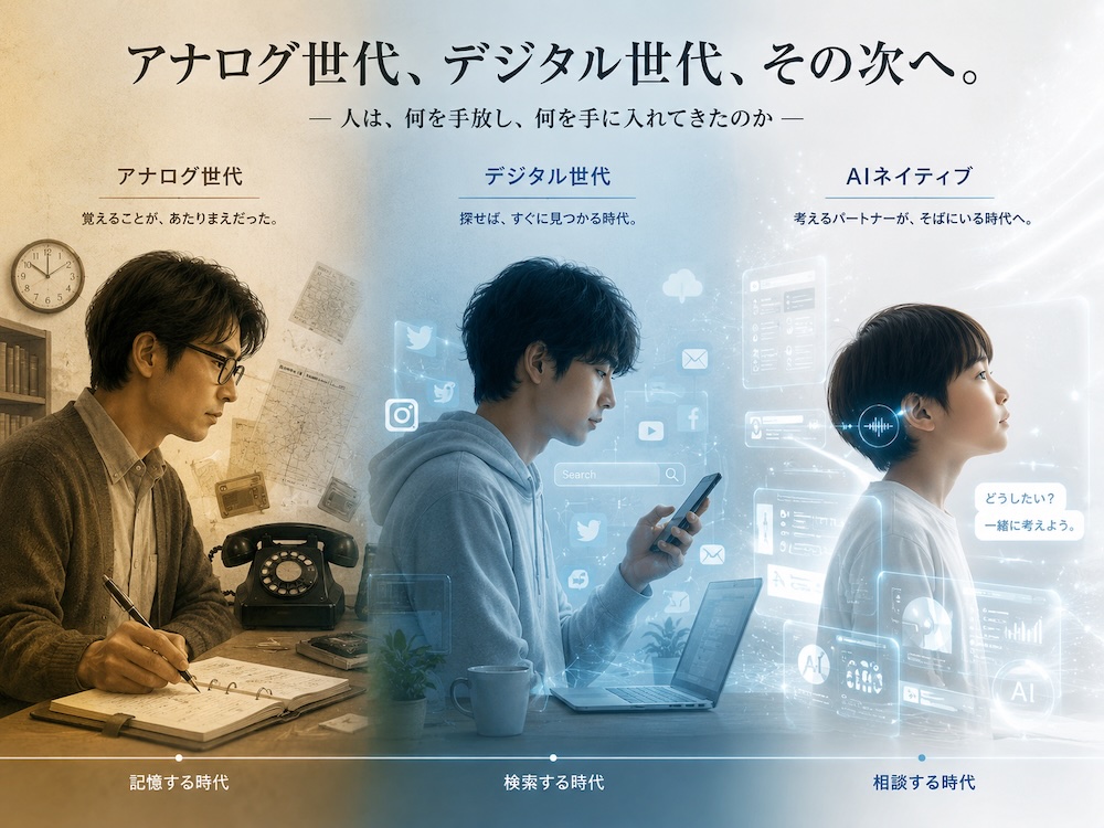 アナログ世代、デジタル世代、その次に来る“AIネイティブ”とは